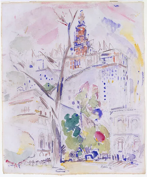 Municipal Building, New York (recto): Flatiron Building, New York (verso) — John Marin