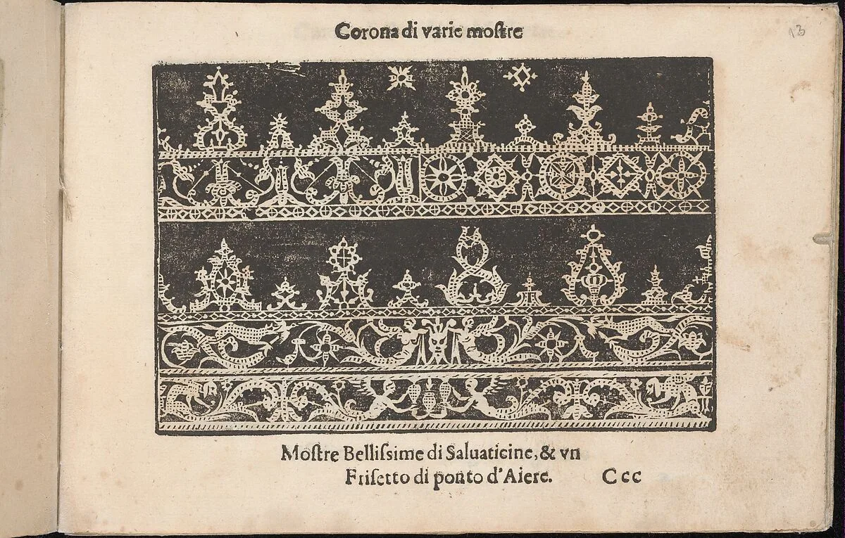 Corona delle Nobile et Virtuose Donne, Libro Terzo, page 13 (recto) — Alessandro de' Vecchi|Cesare Vecellio