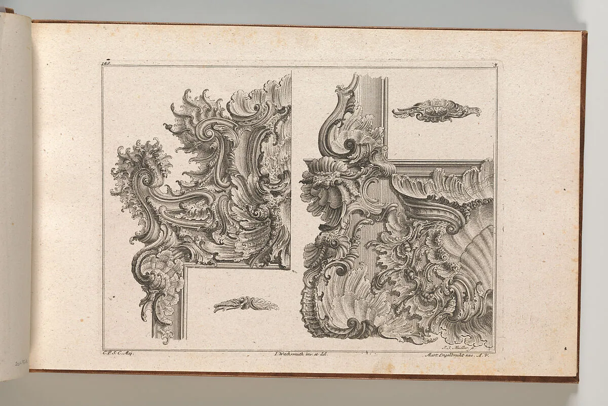 Suggestions for the Decoration of Frames, Plate 3 from 'Auβzierungen zu Thüren u. Fenster sehr nutzlich zu gebrauchen.' — Johann Sebastian Müller|Martin Engelbrecht|Jeremias Wachsmuth