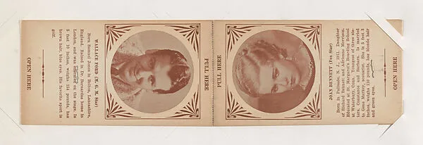 Wallace Ford and Joan Bennett from Star Folders Special Cards (W439) — Unknown