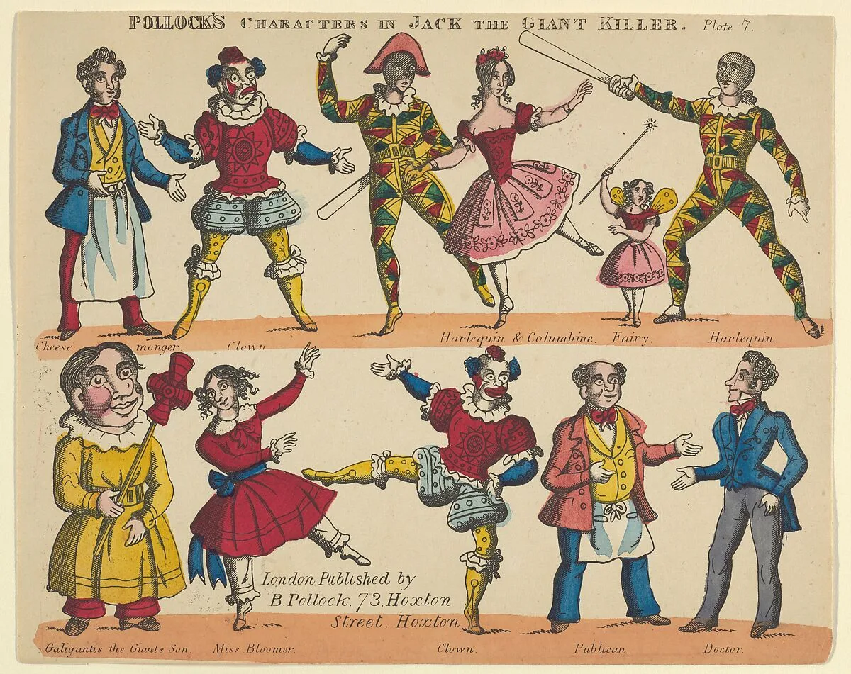 Characters, from Jack and the Giant Killer, Plate 7 for a Toy Theater — Benjamin Pollock