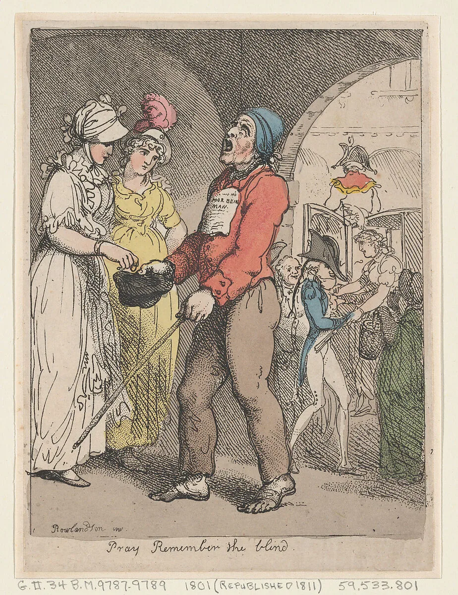 Pray Remember the Blind — Thomas Rowlandson