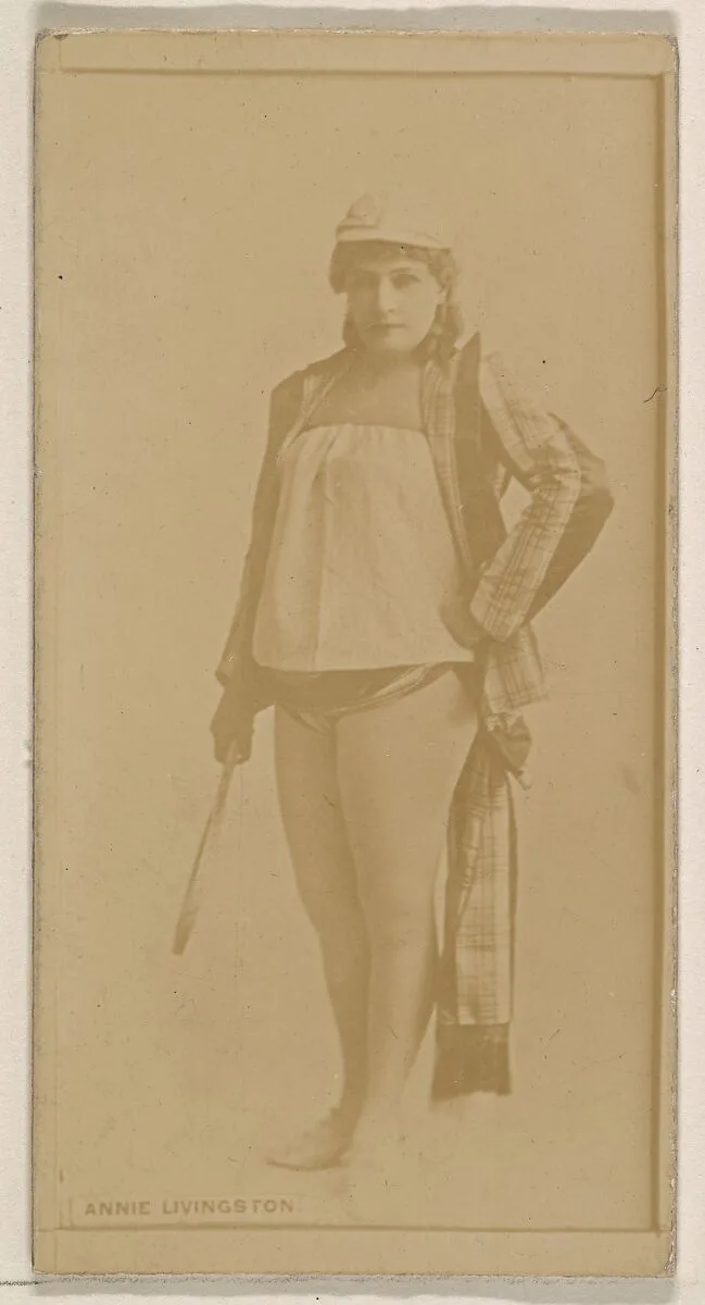 Annie Livingston, from the Actresses series (N245) issued by Kinney Brothers to promote Sweet Caporal Cigarettes — Kinney Brothers Tobacco Company