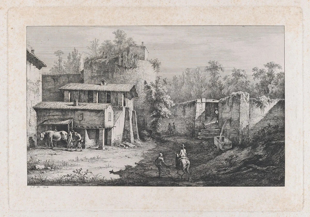 Landscape with Farrier, View of Terrebasse, France — Jean Jacques de Boissieu