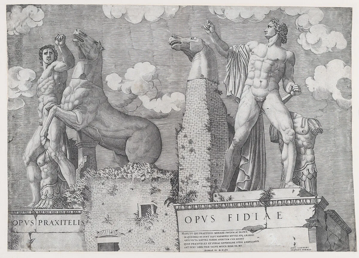 Statues of the Dioscuri at the Quirinal, Rome — Antonio Lafreri|Anonymous