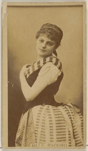 Mlle. Pacurd, from the Actors and Actresses series (N45, Type 8) for Virginia Brights Cigarettes