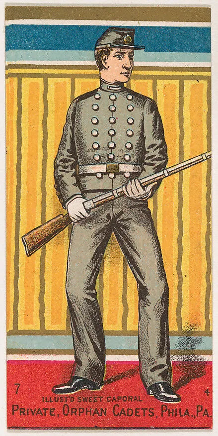 Private, Orphan Cadets, Philadelphia, Pennsylvania, from the Military Series (N224) issued by Kinney Tobacco Company to promote Sweet Caporal Cigarettes — Kinney Brothers Tobacco Company