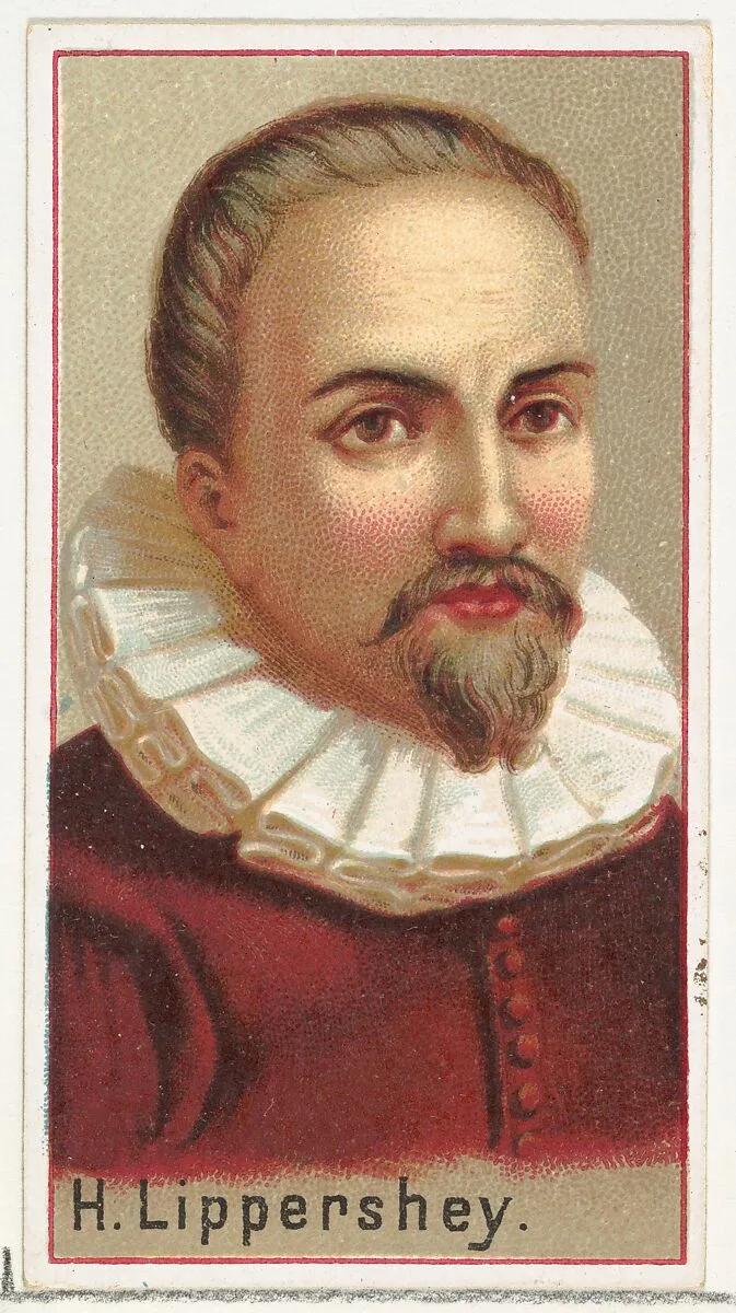 H. Lippershey, printer's sample for the World's Inventors souvenir album (A25) for Allen & Ginter Cigarettes — Allen & Ginter