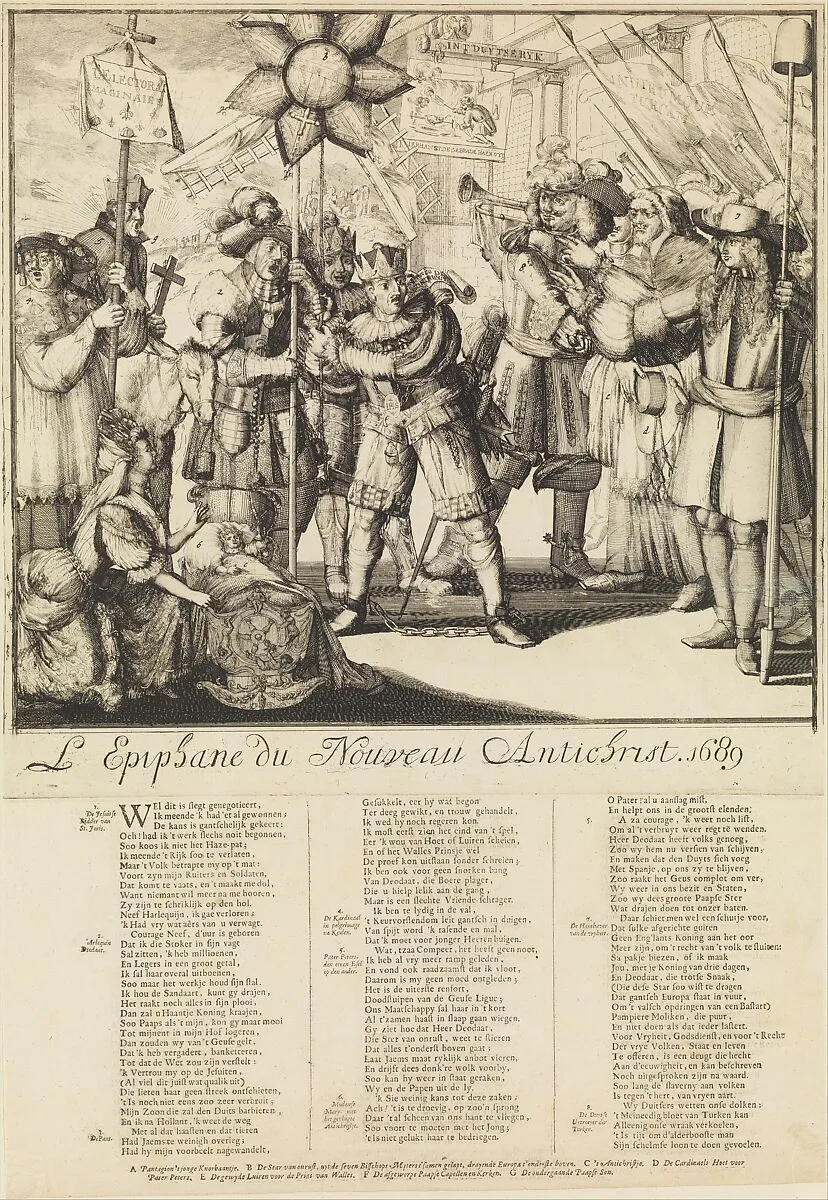 The Epiphany of the New Antichrist (L'Epiphane du Nouveau Antichrist) — Romeyn de Hooghe