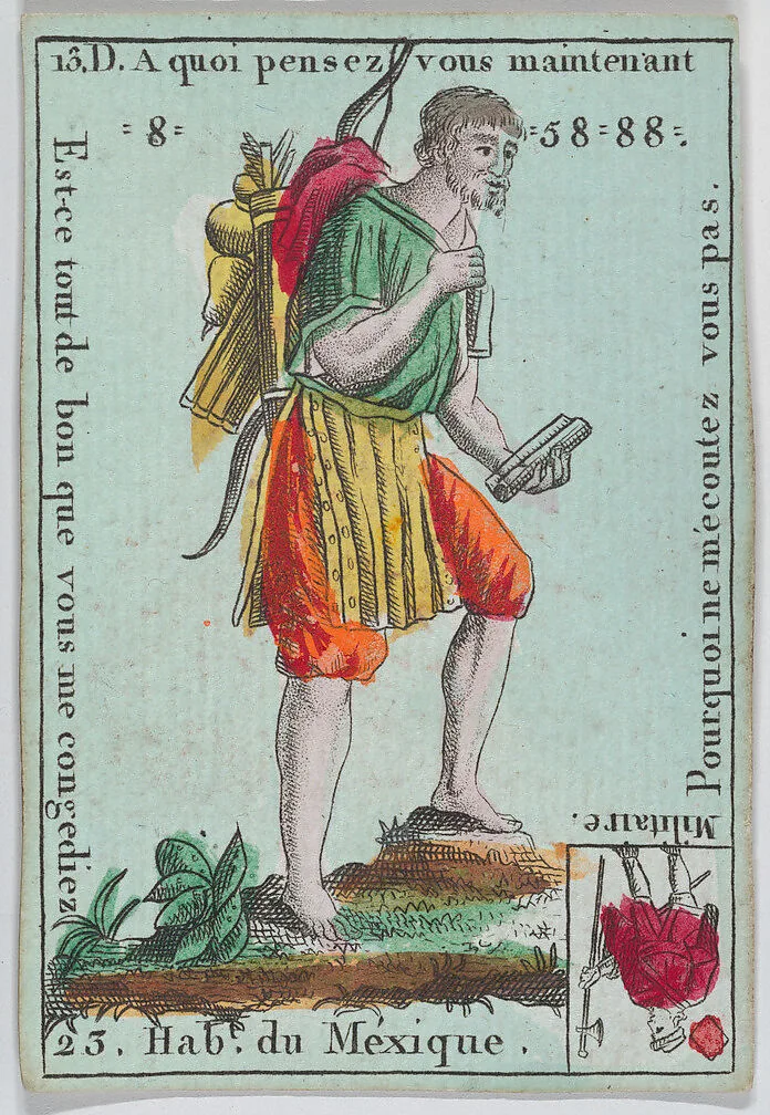 Hab.t du Méxique from playing cards "Jeu d'Or" — Anonymous, French, 18th century