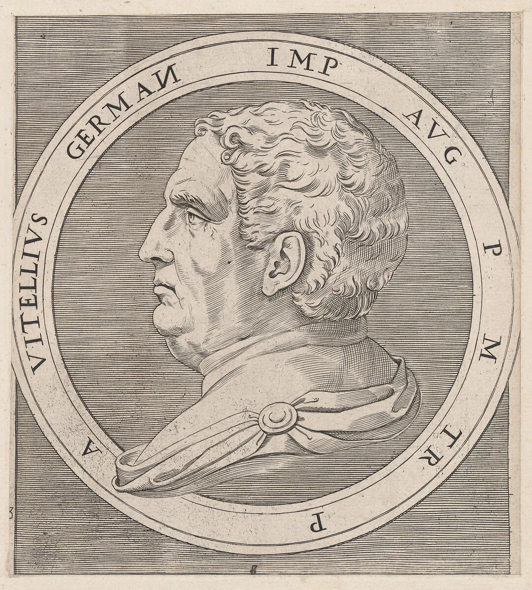 Speculum Romanae Magnificentiae: Vitellius, from The Twelve Caesars — Marcantonio Raimondi
