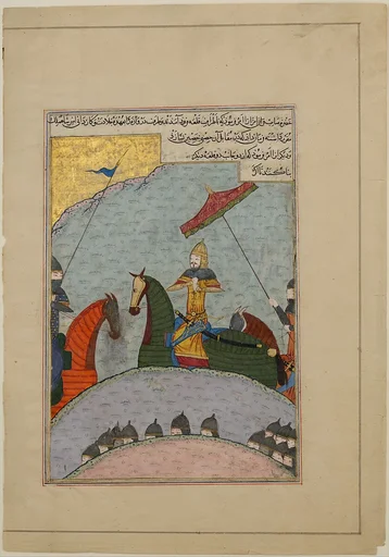 "Timur before Battle", Folio from a Dispersed Copy of the Zafarnama (Book of Victories) of Sharaf al-din 'Ali Yazdi