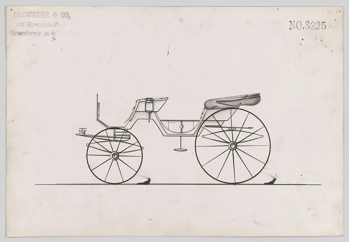 Design for Cabriolet (?) Phaeton, no. 3225a — Brewster & Co.