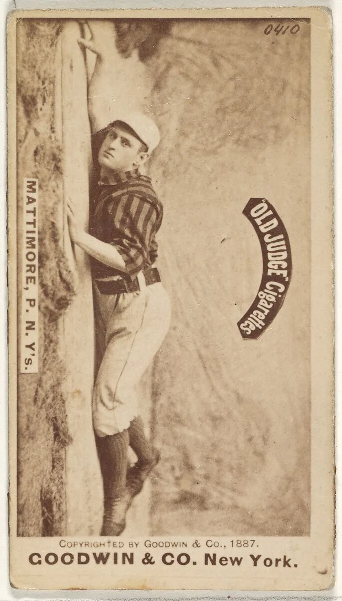 Michael "Mike" Joseph Mattimore, Pitcher, New York, from the Old Judge series (N172) for Old Judge Cigarettes — Goodwin & Company