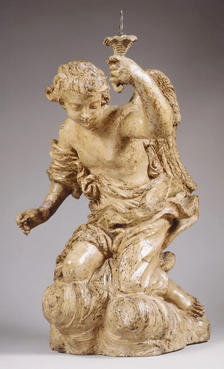 Candle-bearing angel (one of a pair) — Giuseppe Mazzuoli
