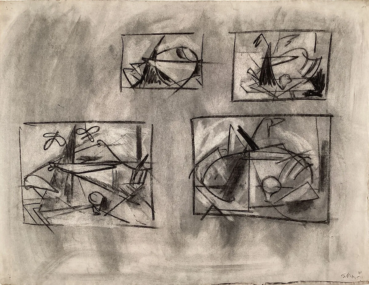 Untitled (four thumbnail still-life sketches) — Seong Moy