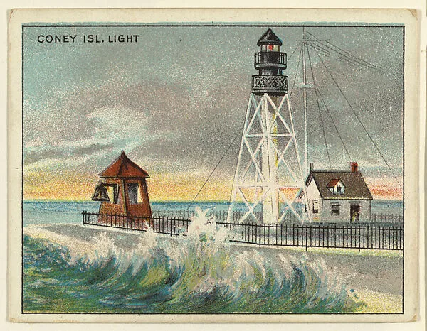 Coney Island Light, from the "Lighthouse Series" (T77), issued with Hassan Cigarettes by the American Tobacco Company — American Tobacco Company