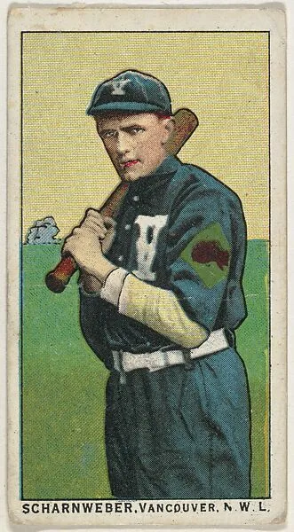 Scharnweber, Vancouver, Northwestern League, from the "Obak Baseball Players" set (T212), issued by the American Tobacco Company to promote Obak Mouthpiece Cigarettes — American Tobacco Company