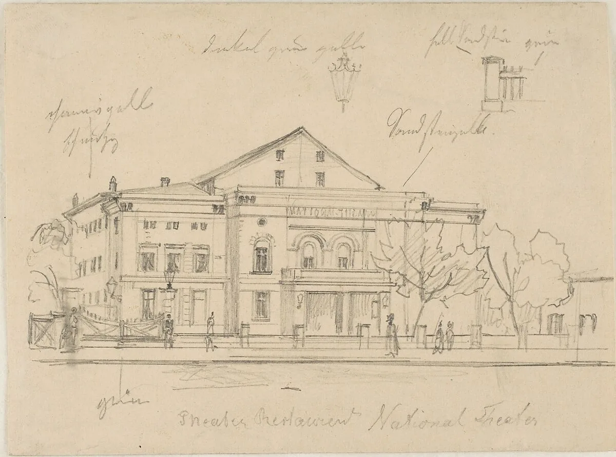 Study of the Nationaltheater, Berlin — Eduard Gaertner