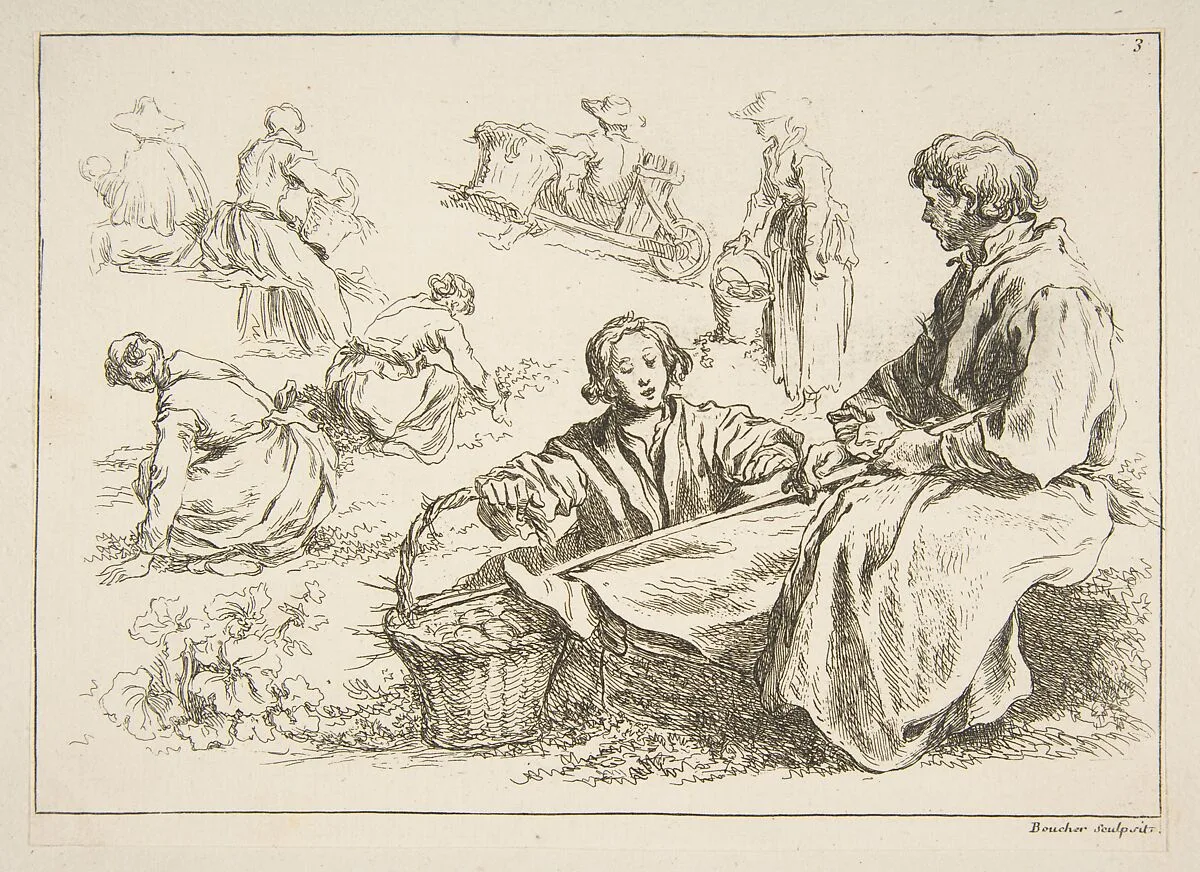 Sheet of Sketches — François Boucher|Abraham Bloemaert