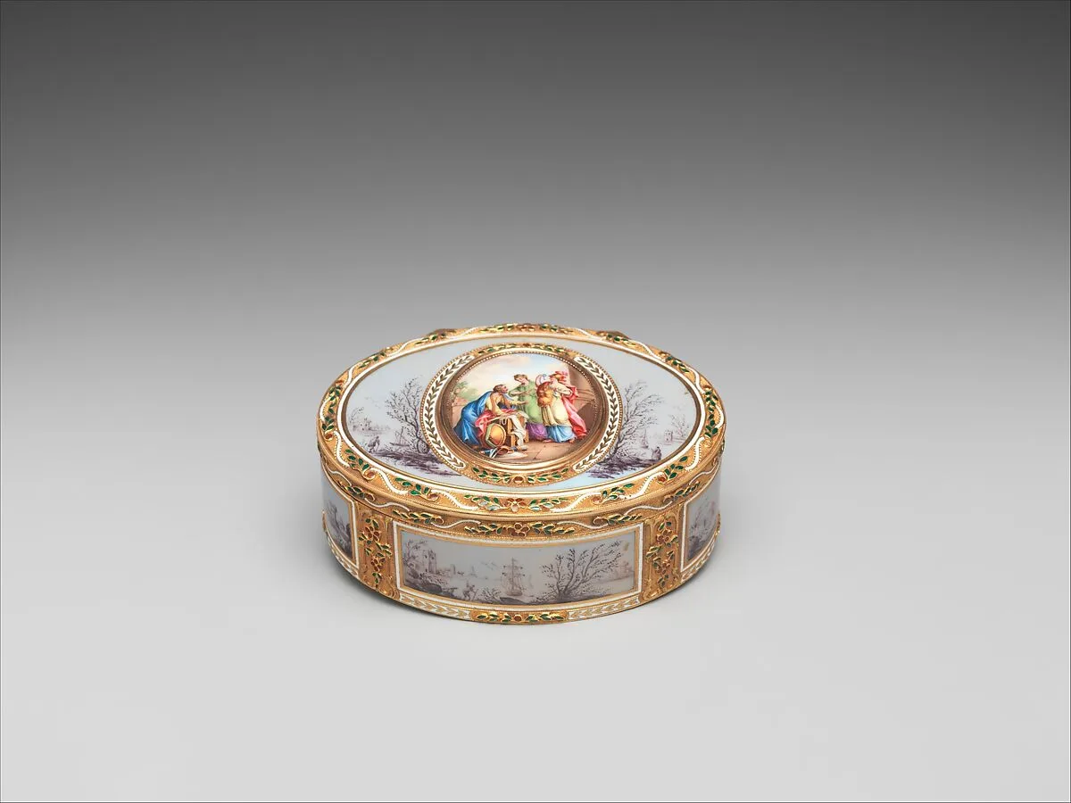 Snuffbox with Ulysses discovering Achilles and harbor scenes — F.S., Switzerland|Les Frères Souchay|Marc-André Souchay|Esay Souchay