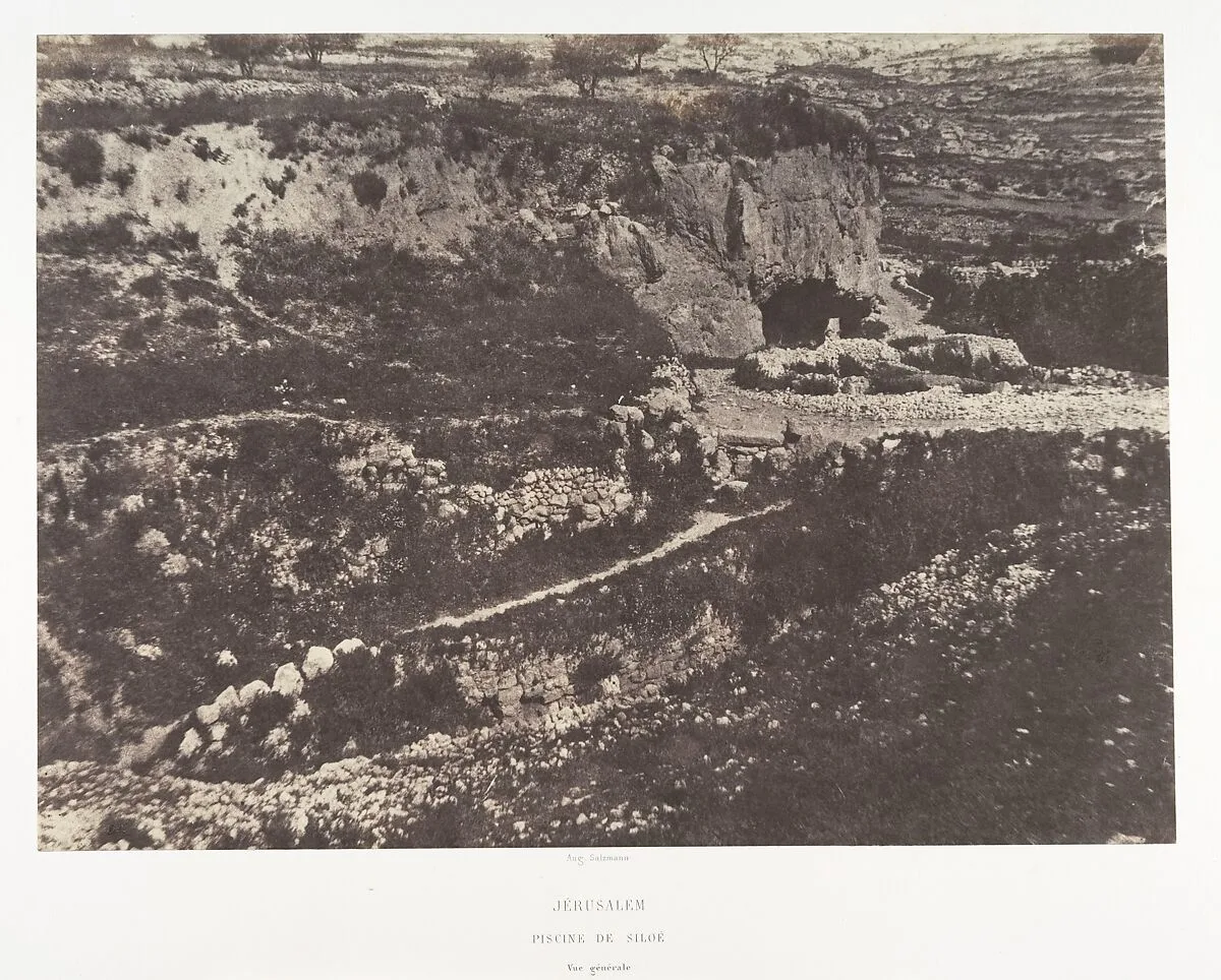 Jérusalem, Piscine de Siloe, Vue générale — Imprimerie photographique de Blanquart-Évrard, à Lille|Auguste Salzmann