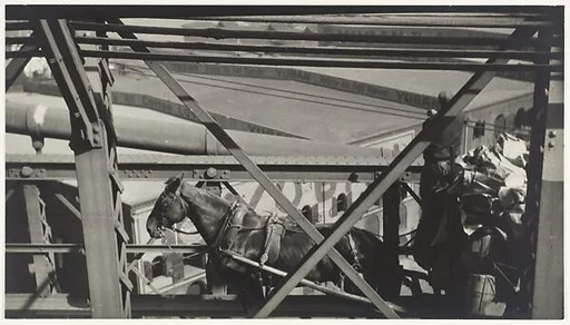 [Horse-Drawn Wagon on Brooklyn Bridge]