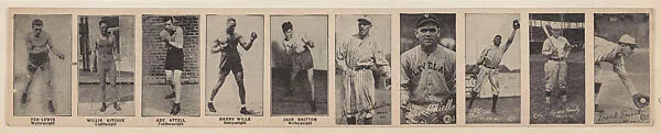 Uncut Baseball strip cards with Boxing cards (W572) — Unknown