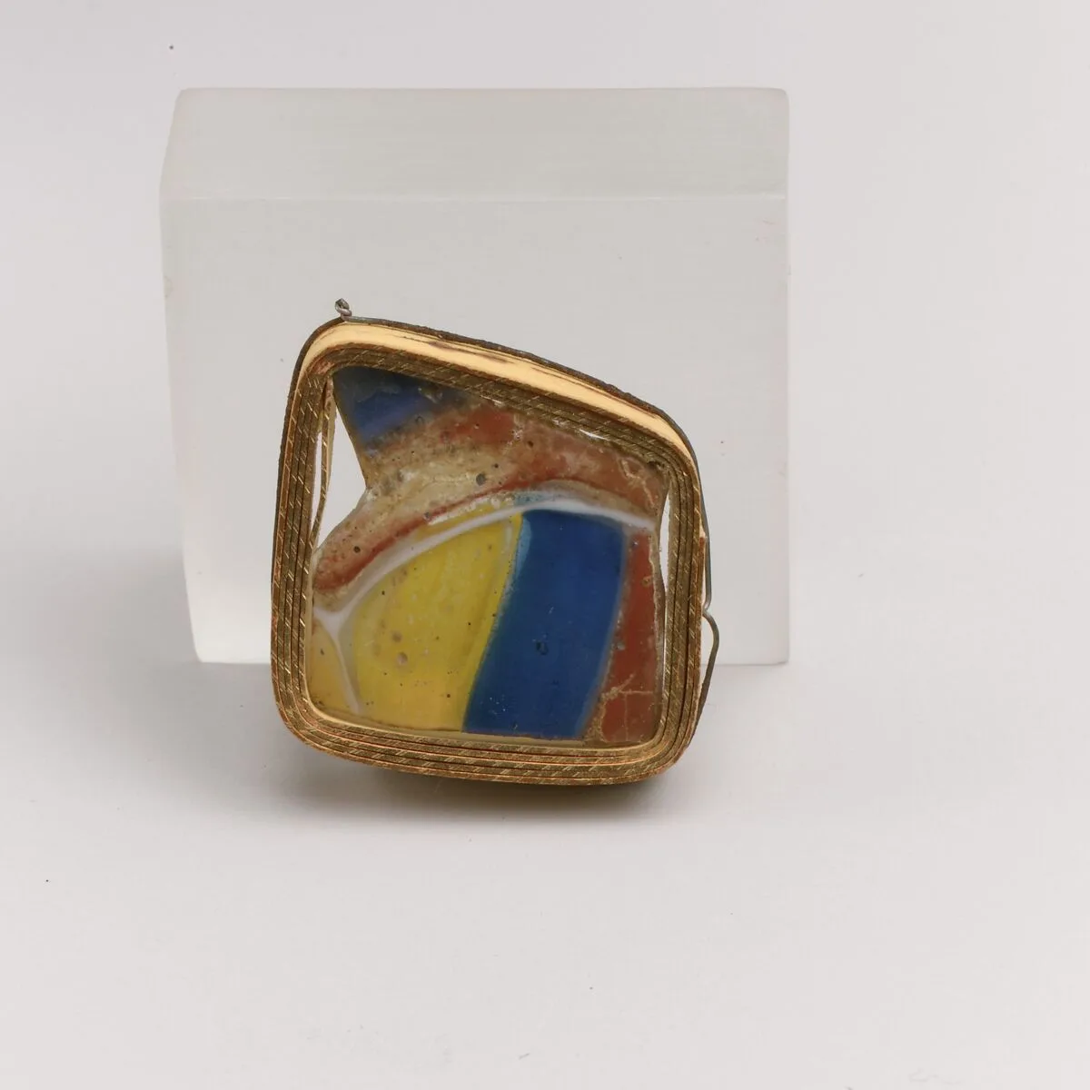 Glass short-strip mosaic bowl fragment — Unknown