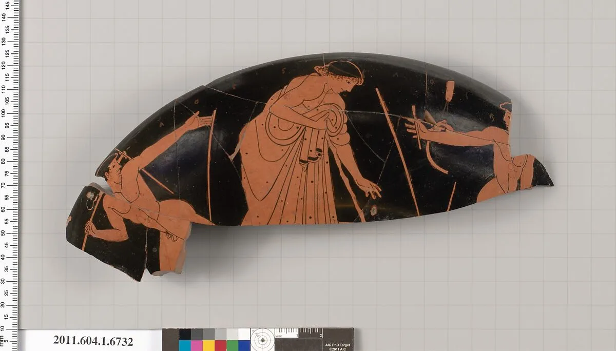 Terracotta rim fragment of a kylix (drinking cup) — Unknown