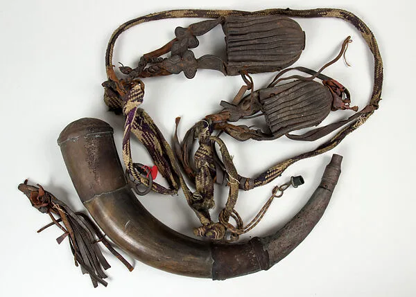 Powder Flask and Two Bullet Pouches — Unknown