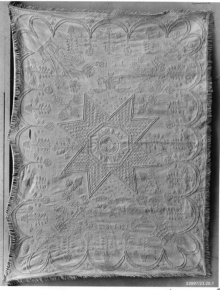 Embroidered whitework coverlet — Jane Simonton Chapman