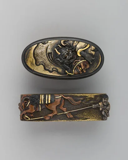 Sword-Hilt Collar and Pommel (Fuchigashira)