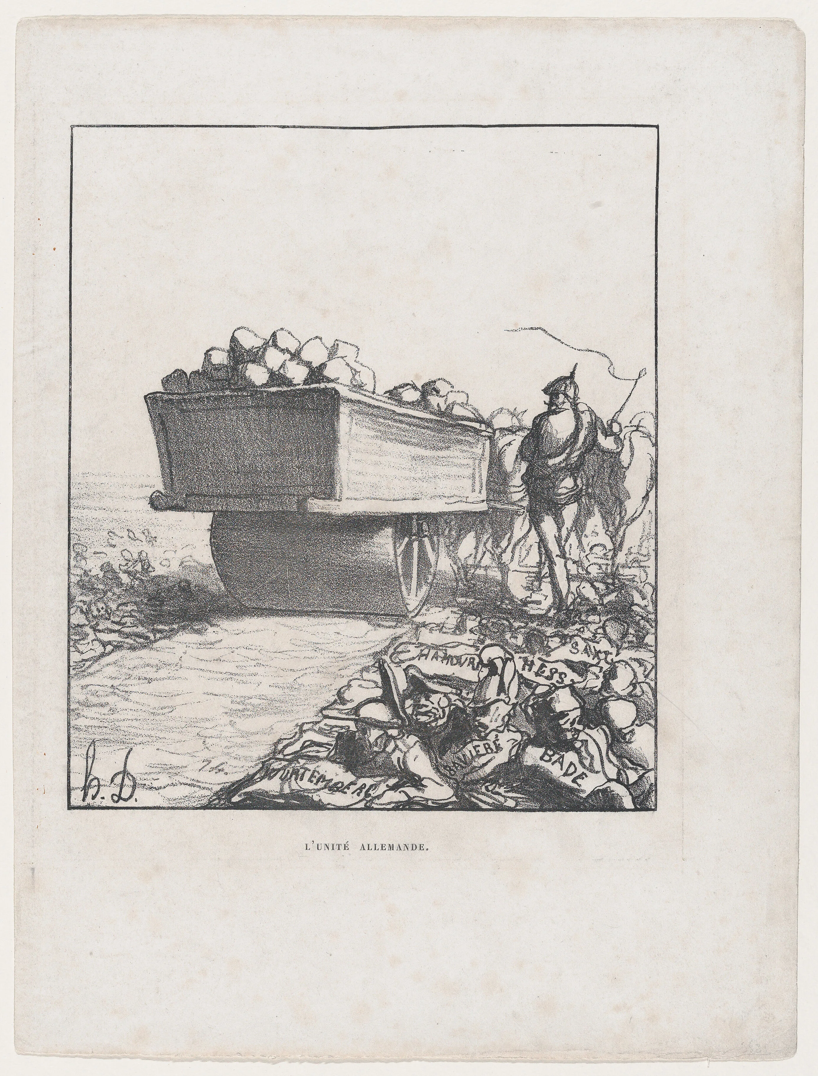 German unity, from 'News of the day,' published in L'Album du Siège, 1870 — Honoré Daumier