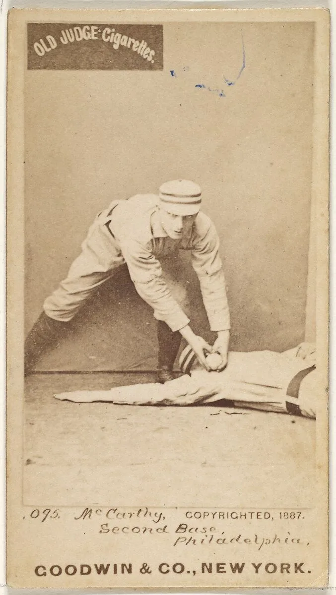 Thomas Francis Michael "Tommy" McCarthy, 2nd Base, Philadelphia, from the Old Judge series (N172) for Old Judge Cigarettes — Goodwin & Company