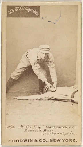 Thomas Francis Michael "Tommy" McCarthy, 2nd Base, Philadelphia, from the Old Judge series (N172) for Old Judge Cigarettes