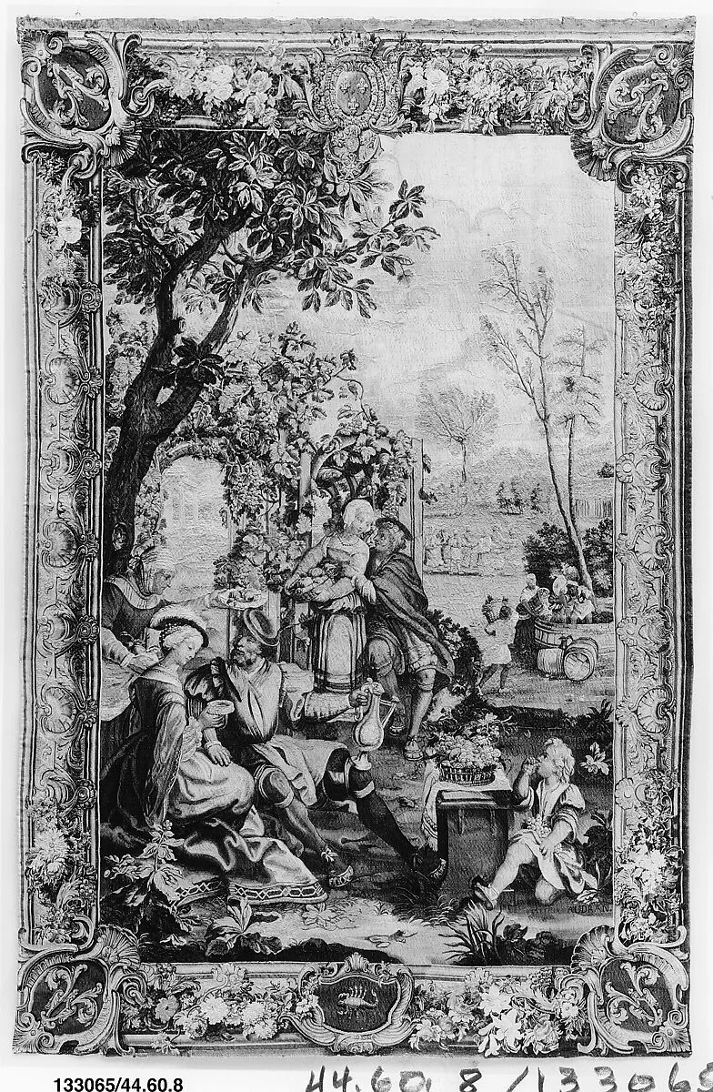 October from a set of The Months of Lucas — Manufacture Nationale des Gobelins|Michel Audran|Comte de Toulouse|Master of the Months of Lucas|Joseph Yvart|Charles Chastelain|Louis de Boulogne the Younger|Pierre Josse Perrot
