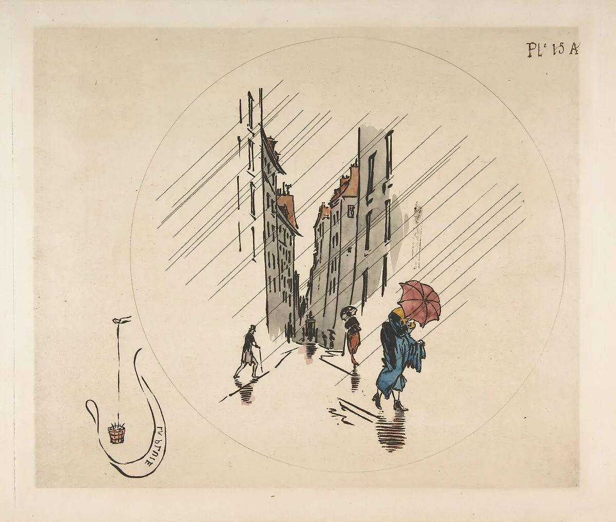 Decoration for a Plate: Rain — Félix Bracquemond