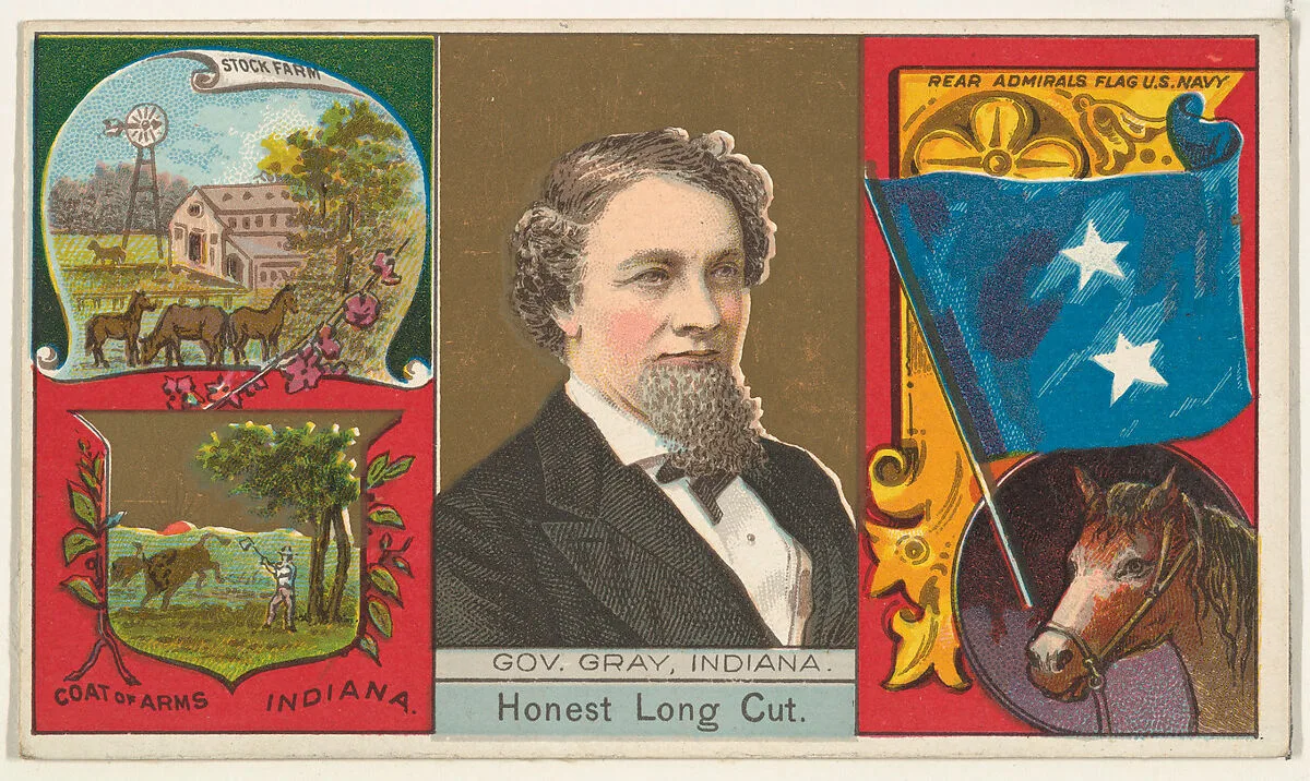 Governor Gray, Indiana, from "Governors, Arms, Etc." series (N133-1), issued by Duke Sons & Co. — W. Duke, Sons & Co.