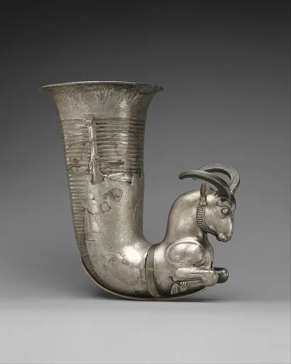 Rhyton terminating in the forepart of a ram