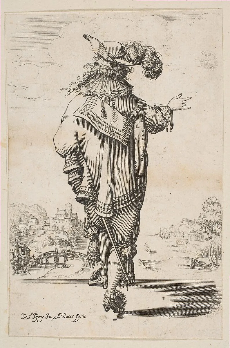 Gentleman Seen from the Back Indicating a Landscape — Abraham Bosse|Jean de Saint-Igny