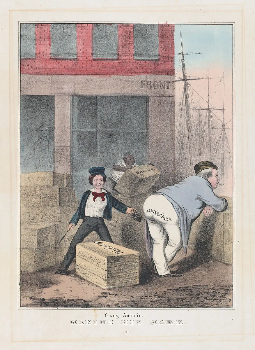 Young America Making His Mark — Anonymous, American, 19th century