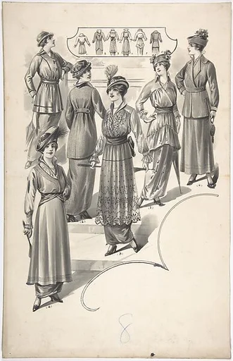 Designs for Six Women's Dresses