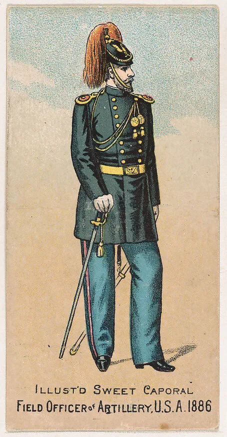 Field Officer, Artillery, United States Army, 1886, from the Military Series (N224) issued by Kinney Tobacco Company to promote Sweet Caporal Cigarettes — Kinney Brothers Tobacco Company
