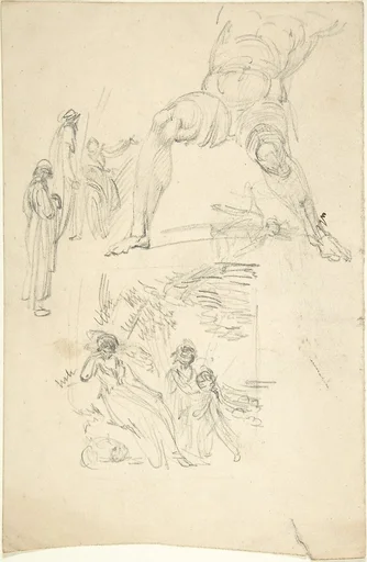 Sketchbook Page: Figures and Sculpture
