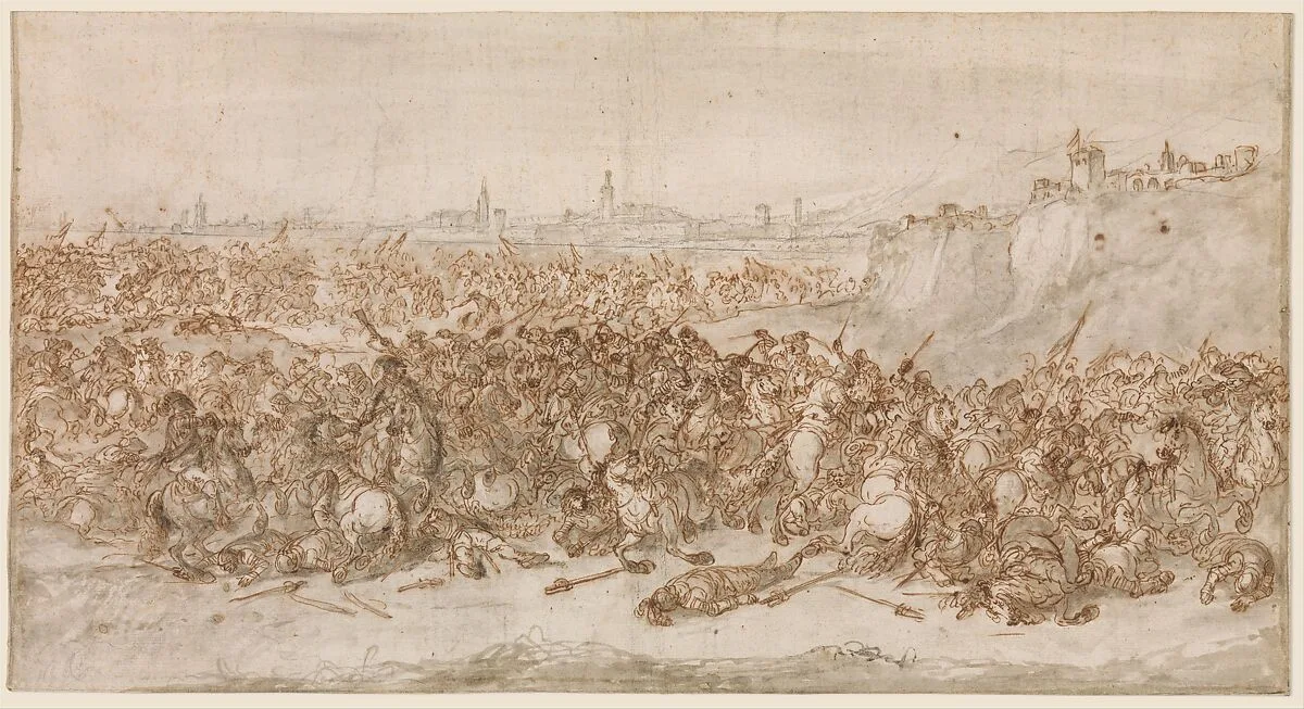 A Cavalry Battle before a City — Francesco Antonio Simonini