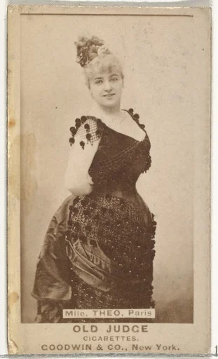 Mlle. Theo, Paris, from the Actors and Actresses series (N171) for Old Judge Cigarettes