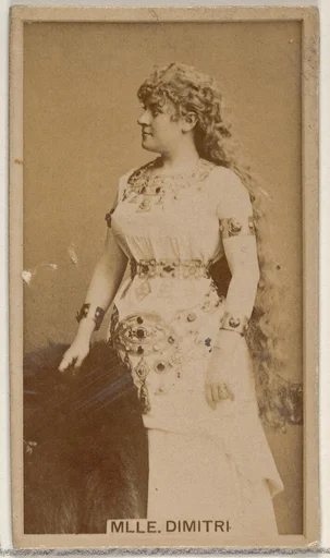 Mlle. Dimitri, from the Actors and Actresses series (N45, Type 8) for Virginia Brights Cigarettes