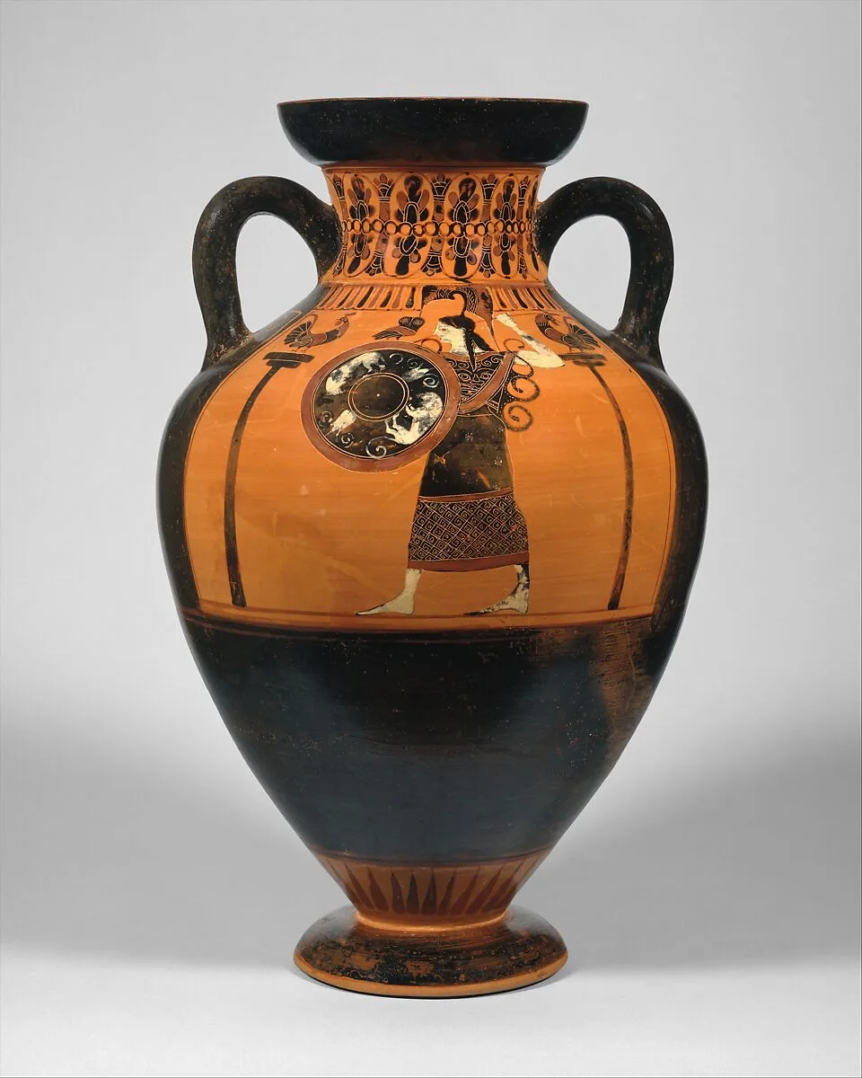 Terracotta neck-amphora of Panathenaic shape — Princeton Painter