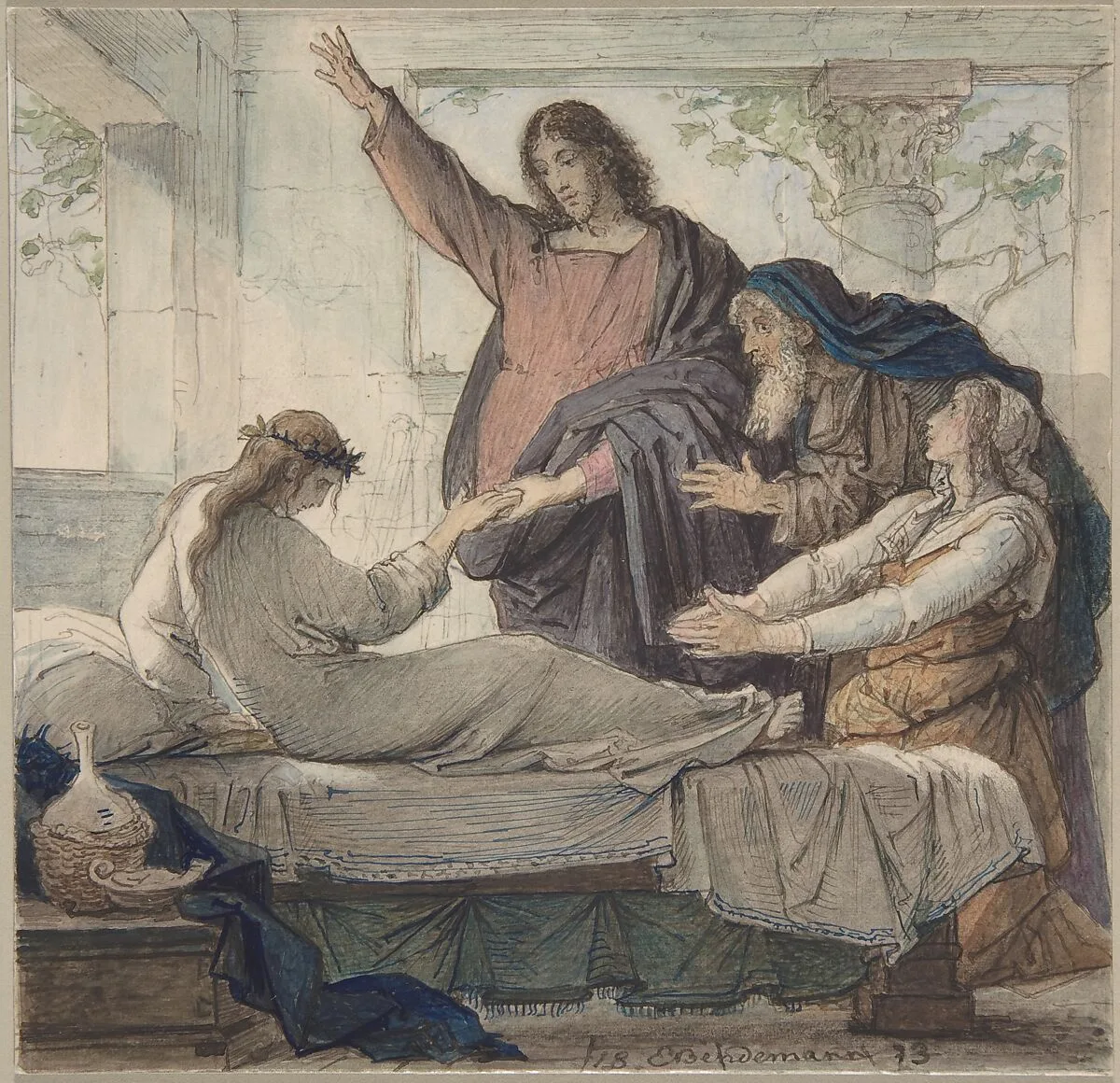 The Raising of the Daughter of Jairus — Eduard Julius Friedrich Bendemann